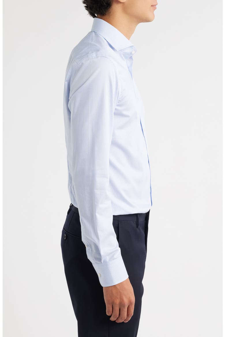 Hank Kent Slim Fit Stripe Cotton Dress Shirt, Alternate, color, LIGHT/ PASTEL BLUE