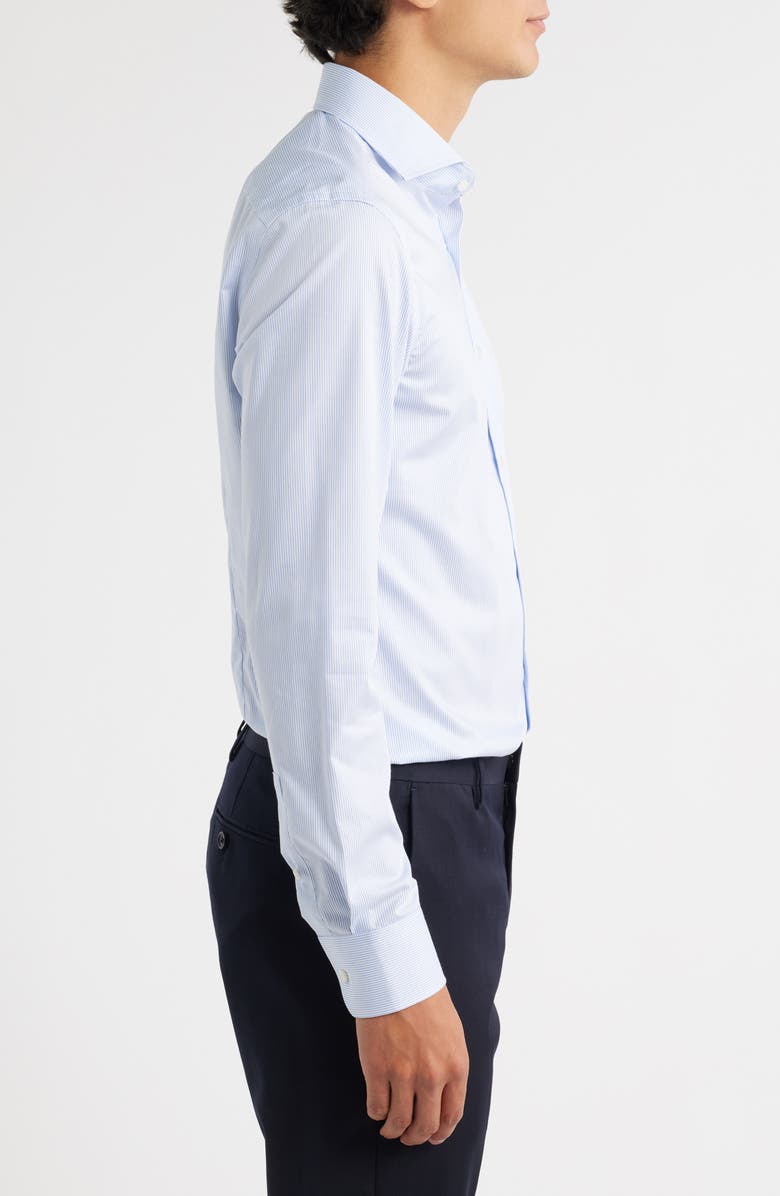 BOSS Hank Kent Slim Fit Stripe Cotton Dress Shirt, Alternate, color, Light/ Pastel Blue