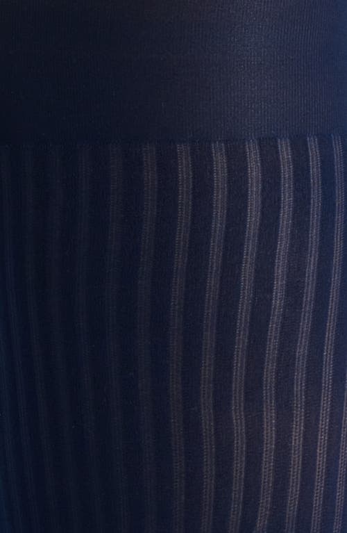 Hue Cotton Blend Cable Tights In Blue