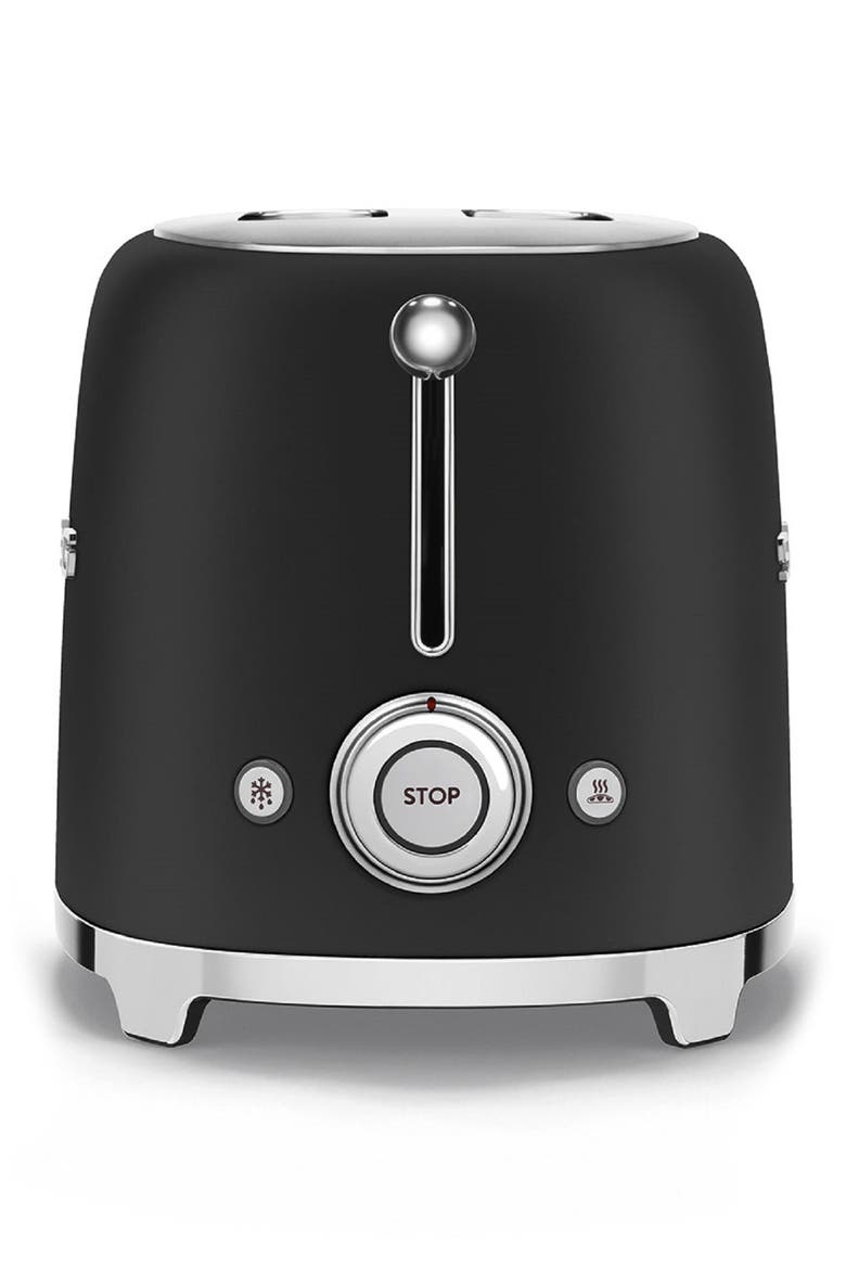 50s Retro Style Two-Slice Toaster, Alternate, color, MATTE BLACK