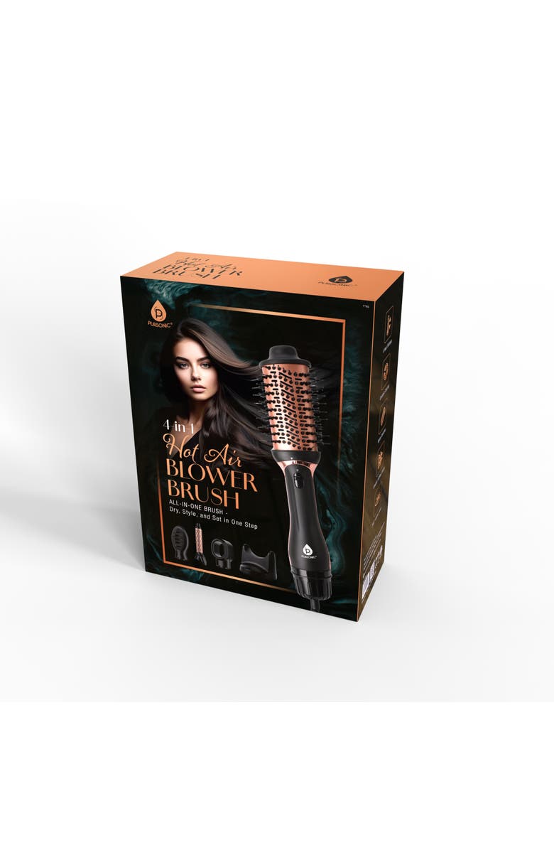 PURSONIC Hot Air Blower Brush Your All-in-One Hair Styling Solution, Alternate, color, Black