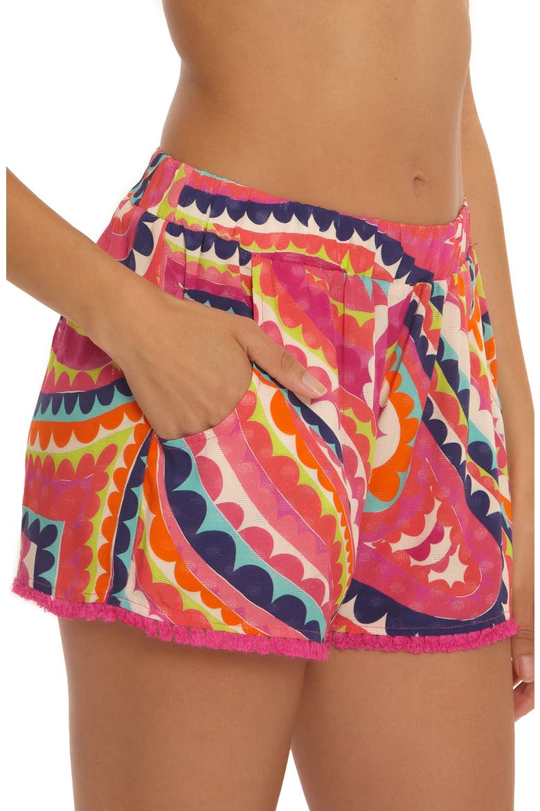 Aphrodite Cover-Up Shorts, Alternate, color, PINK MULTI
