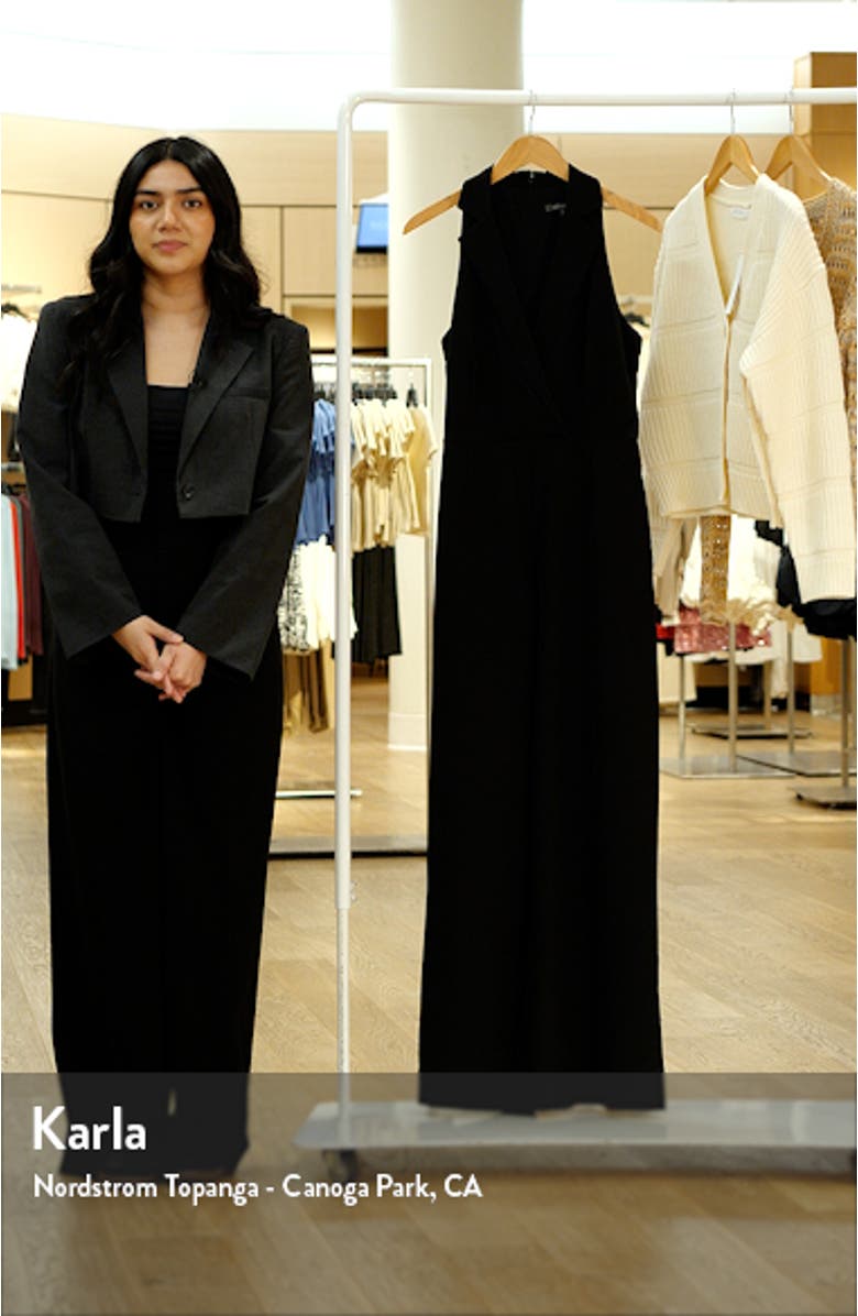 Lapel Sleeveless Wide Leg Jumpsuit, sales video thumbnail