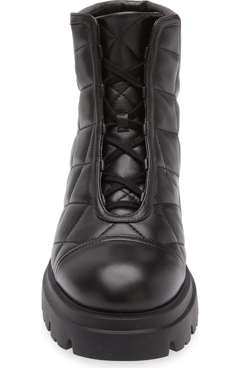 Stuart Weitzman Hudson Quilted Lug Sole Bootie, Alternate, color, Black