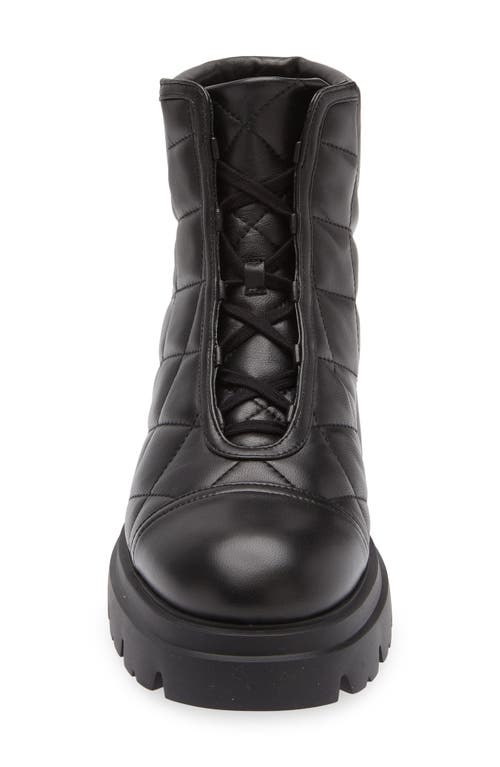 Stuart Weitzman Hudson Quilted Leather Hiker Booties In Black