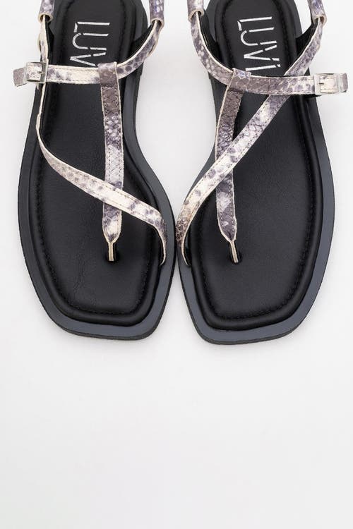 Forever & Always Shoes Morgana Leather Thong Sandal In Black