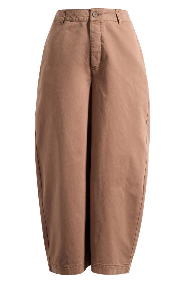 Free People Lay Down Ankle Wide Leg Chinos, Alternate, color, Brownie