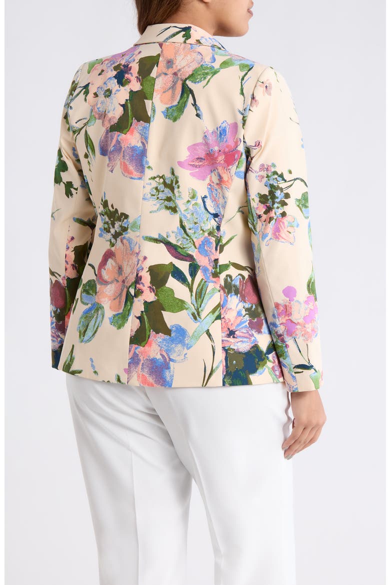 Floral One-Button Blazer, Alternate, color, SAND PEACH