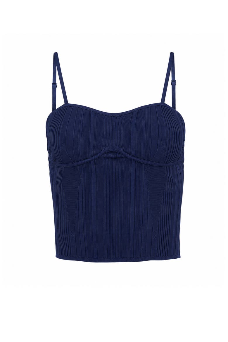 Rib Darted Cami, Alternate, color, Midnight Navy