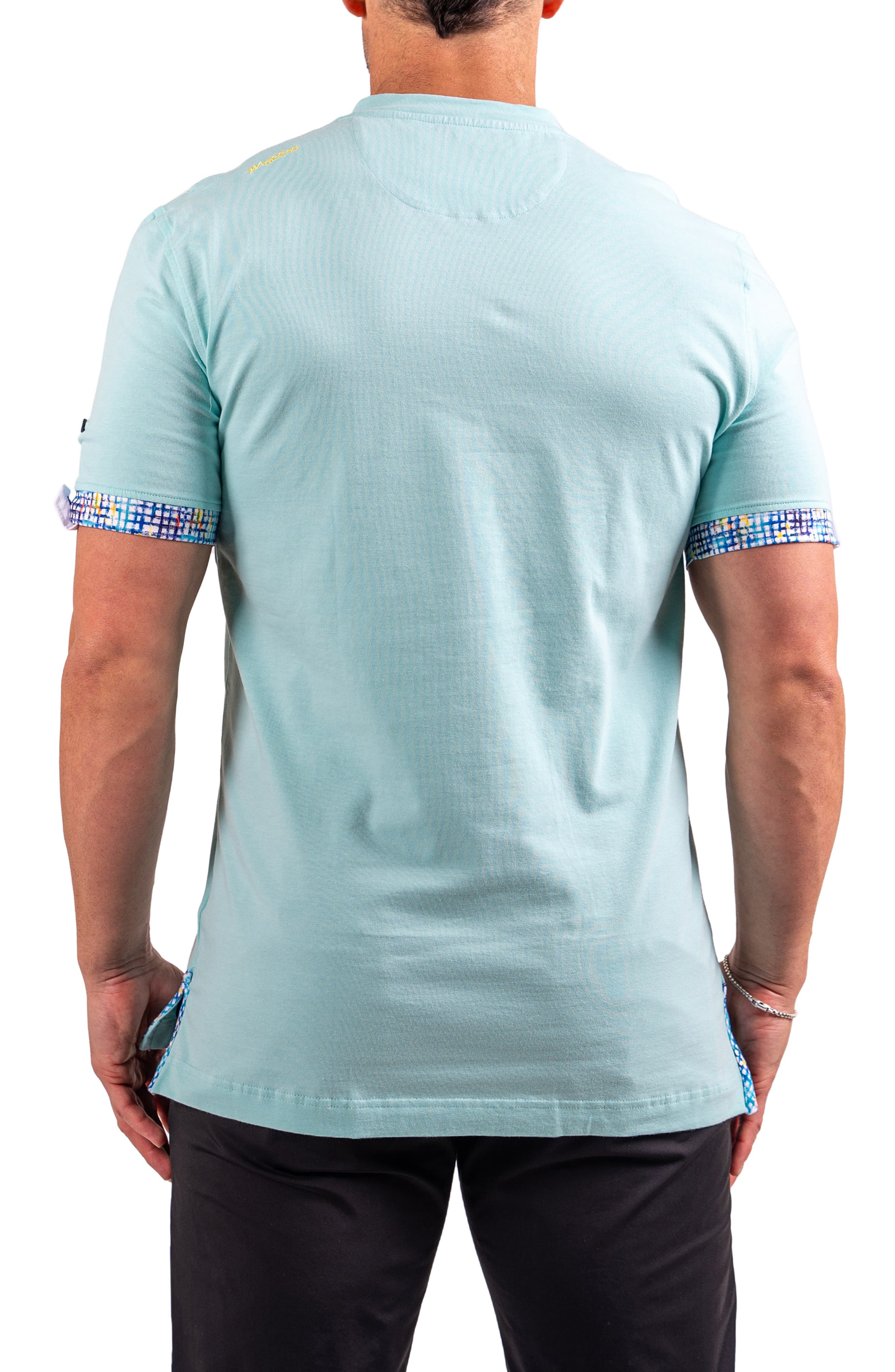 Vivaldi Pastel Green V-Neck Cotton T-Shirt - image 2