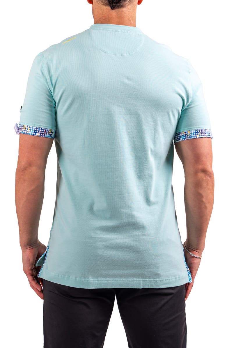 Maceoo Vivaldi Pastel Green V-Neck Cotton T-Shirt, Alternate, color, Green