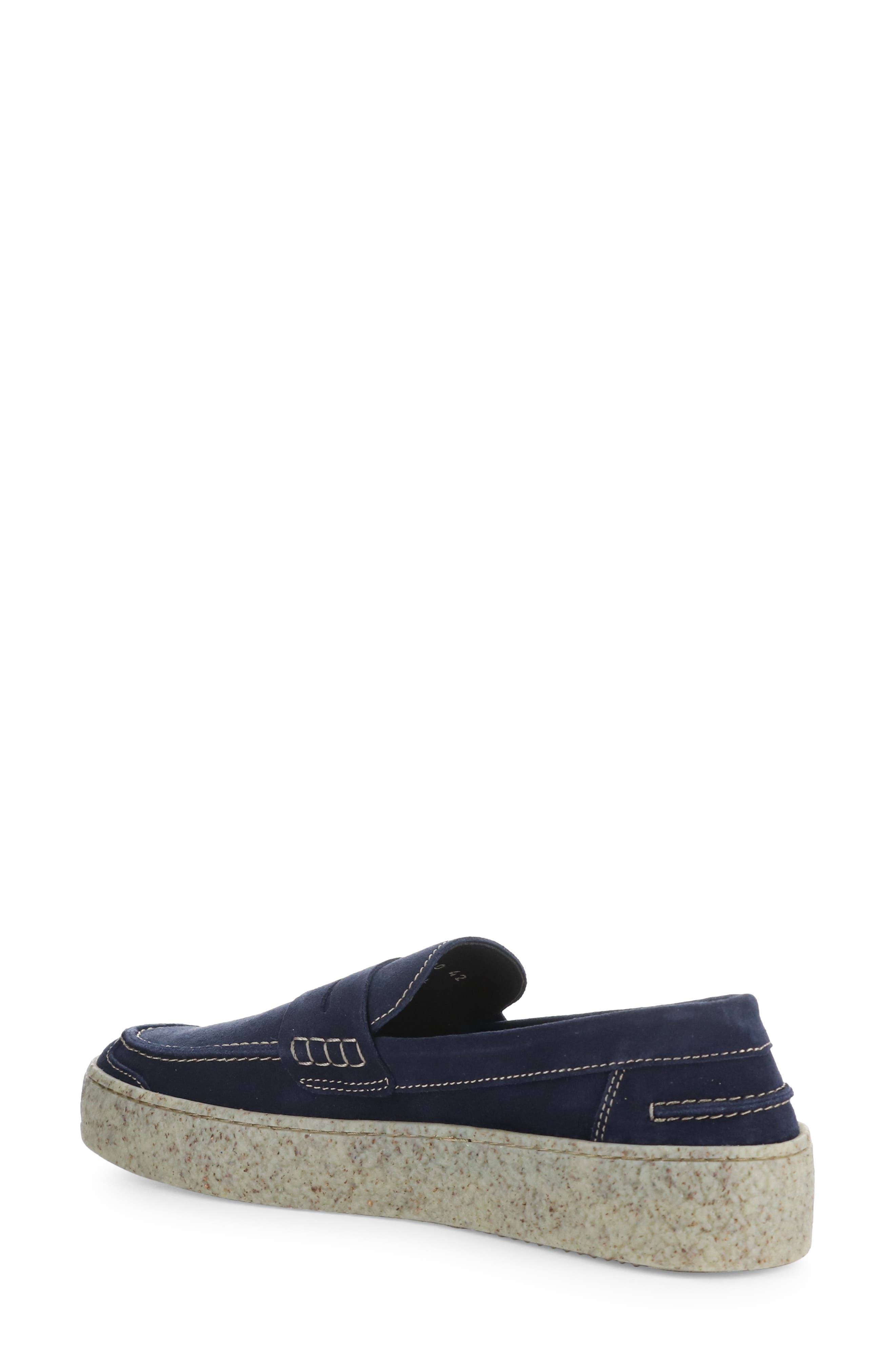 Fly London Roel Penny Loafer, Alternate, color, Navy Oil Suede