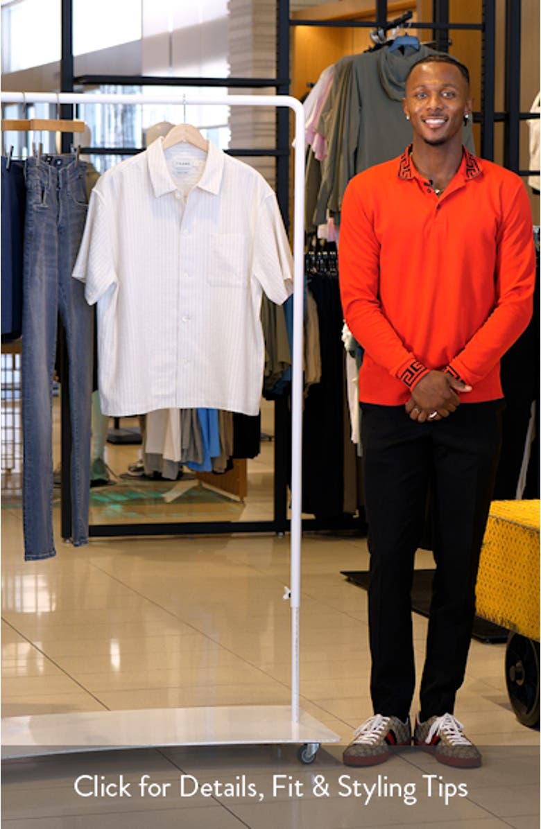 Jacquard Stripe Cotton & Linen Blend Camp Shirt, sales video thumbnail