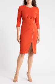 Calvin Klein Zip Trim Sheath Dress