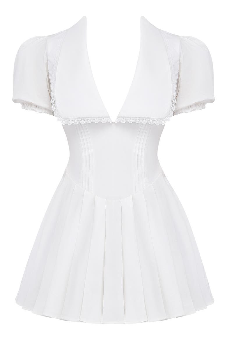 Piera Cotton Blend Fit & Flare Dress, Alternate, color, WHITE