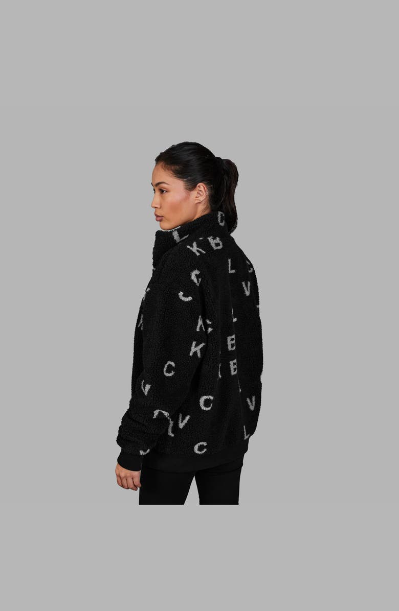 Blvck 'Monogram' Fleece Jacket, Alternate, color, Black