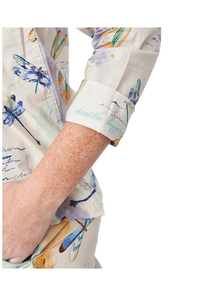 Emma Dragonflies Cotton Pajamas, Alternate, color, WHITE