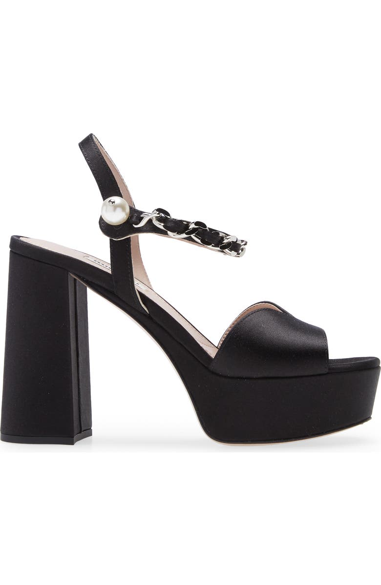 Miu Miu Chain Platform Sandal, Alternate, color,