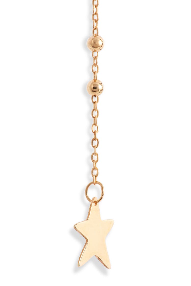 14K Gold Star Drop Earrings, Alternate, color, 14KYG