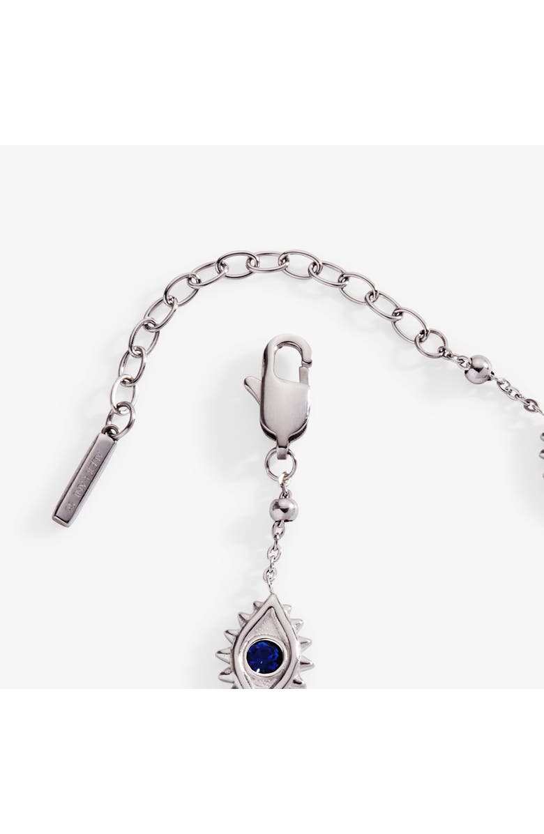Alex and Ani Evil Eye Crystal Stone Chain Bracelet, Alternate, color, Silver