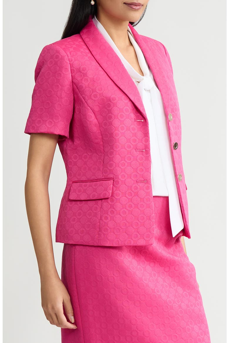 Short Sleeve Blazer, Alternate, color, PINK PERFECTION