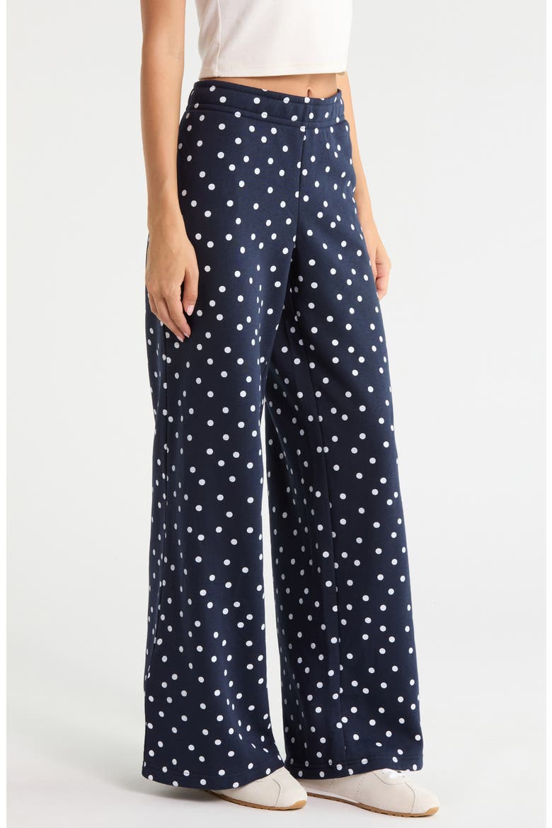 Polka Dot Cotton Blend Baggy Sweatpants, Alternate, color, POLKA DOT