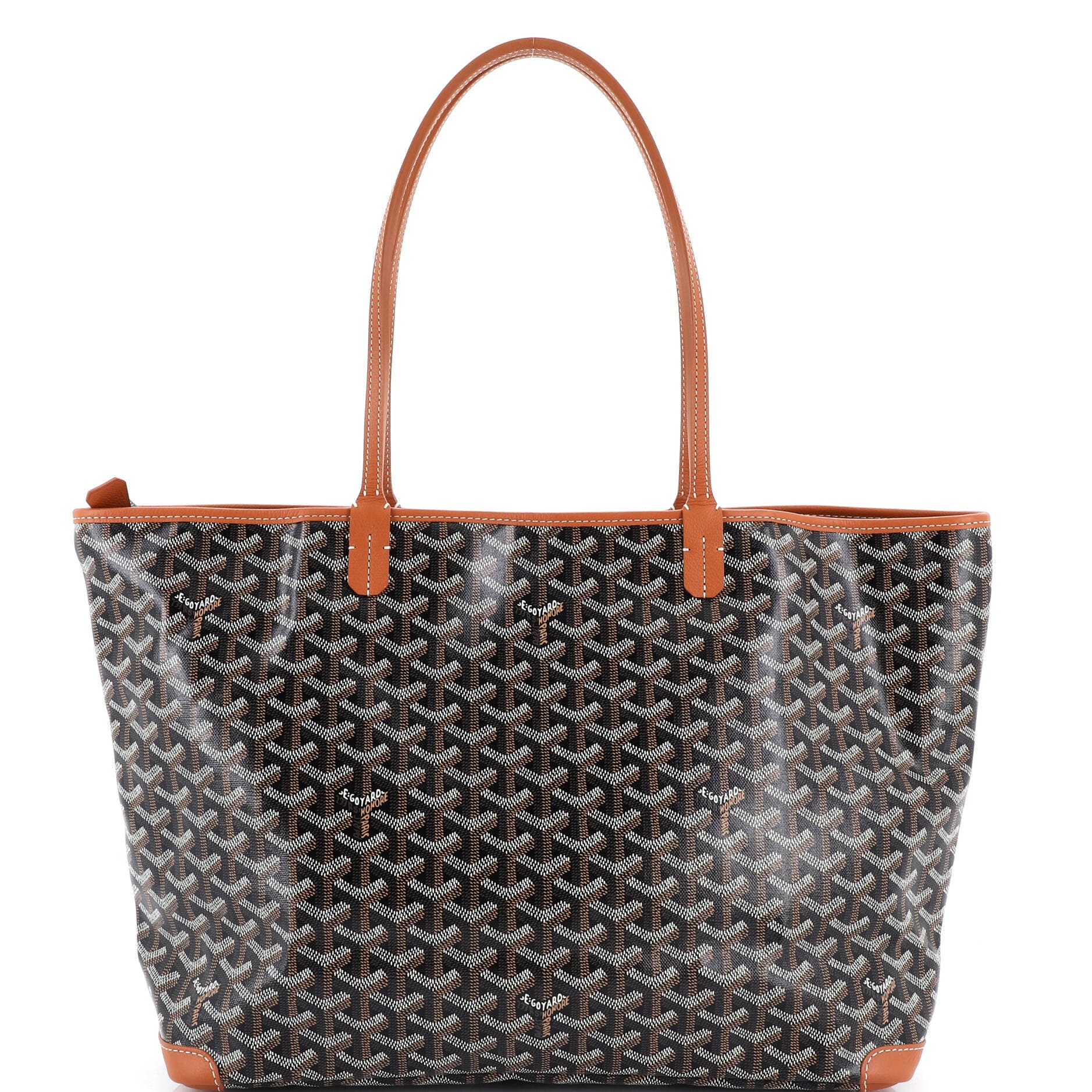 Pre-Owned Goyard Artois Tote Coated Canvas MM, Main, color, Brown