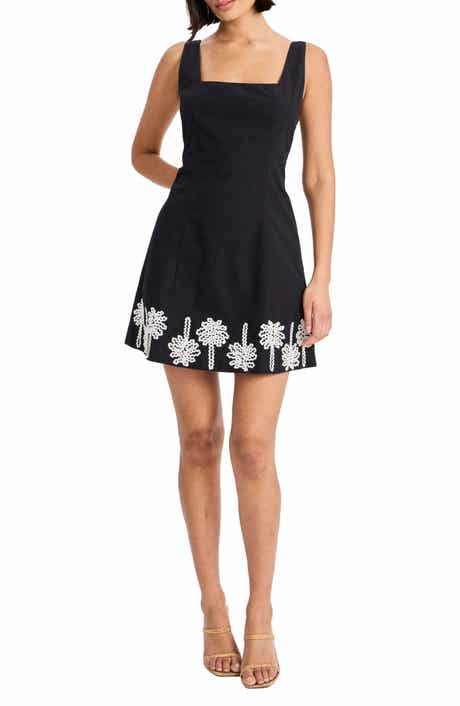 Embroidered Hem Cotton Minidress