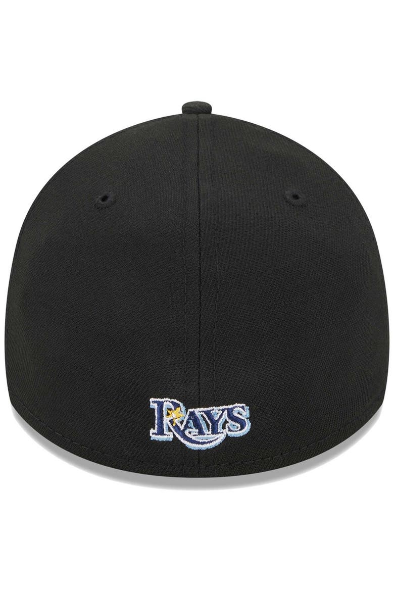 Men's New Era Black Tampa Bay Rays Logo 39THIRTY Flex Hat, Alternate, color, Black
