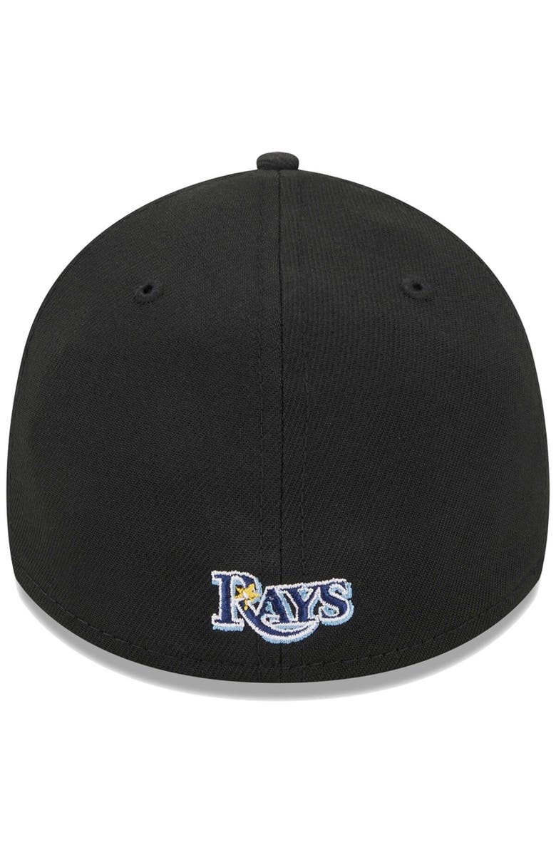 New Era Men's New Era Black Tampa Bay Rays Logo 39THIRTY Flex Hat, Alternate, color, Black