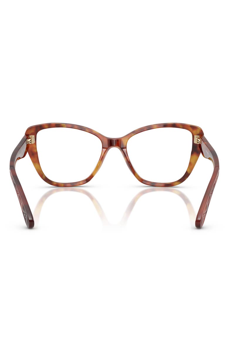COACH 51mm Cat Eye Optical Glasses, Alternate, color, Caramel Tortoise