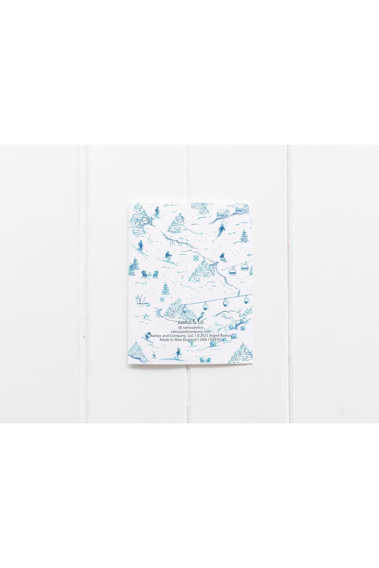 Winter/Holiday Ski Blue Toile Greeting Card Pack, Alternate, color, Multi-Pack