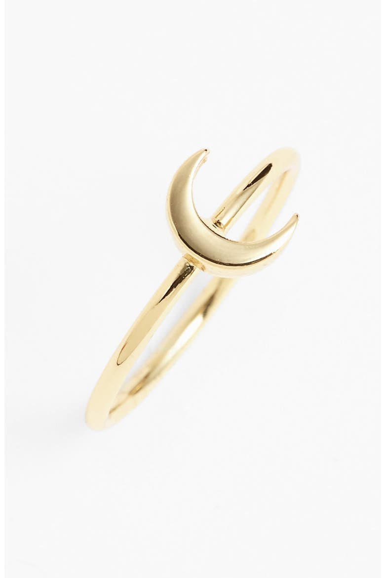 Metal Haven by KENDALL + KYLIE Moon Midi Ring (Nordstrom Exclusive), Main, color, GOLD