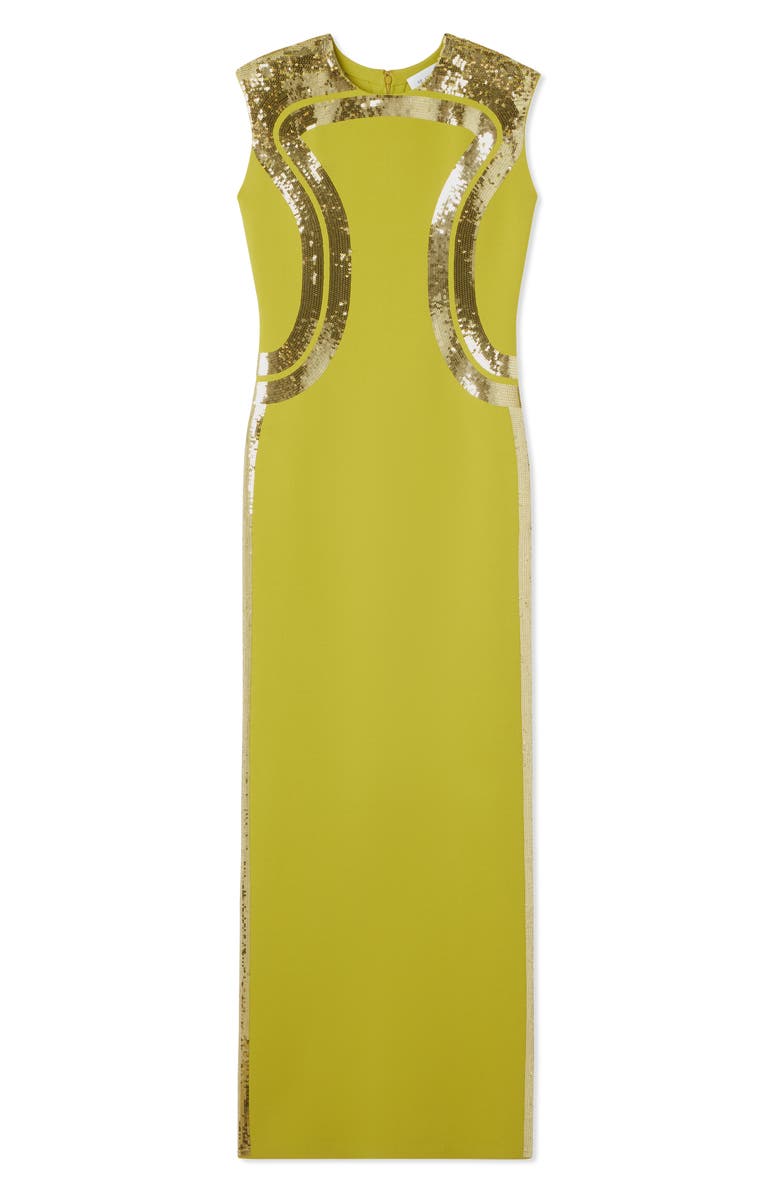 St. John Collection Sequin Embroidered Sleeveless Gown, Alternate, color, 