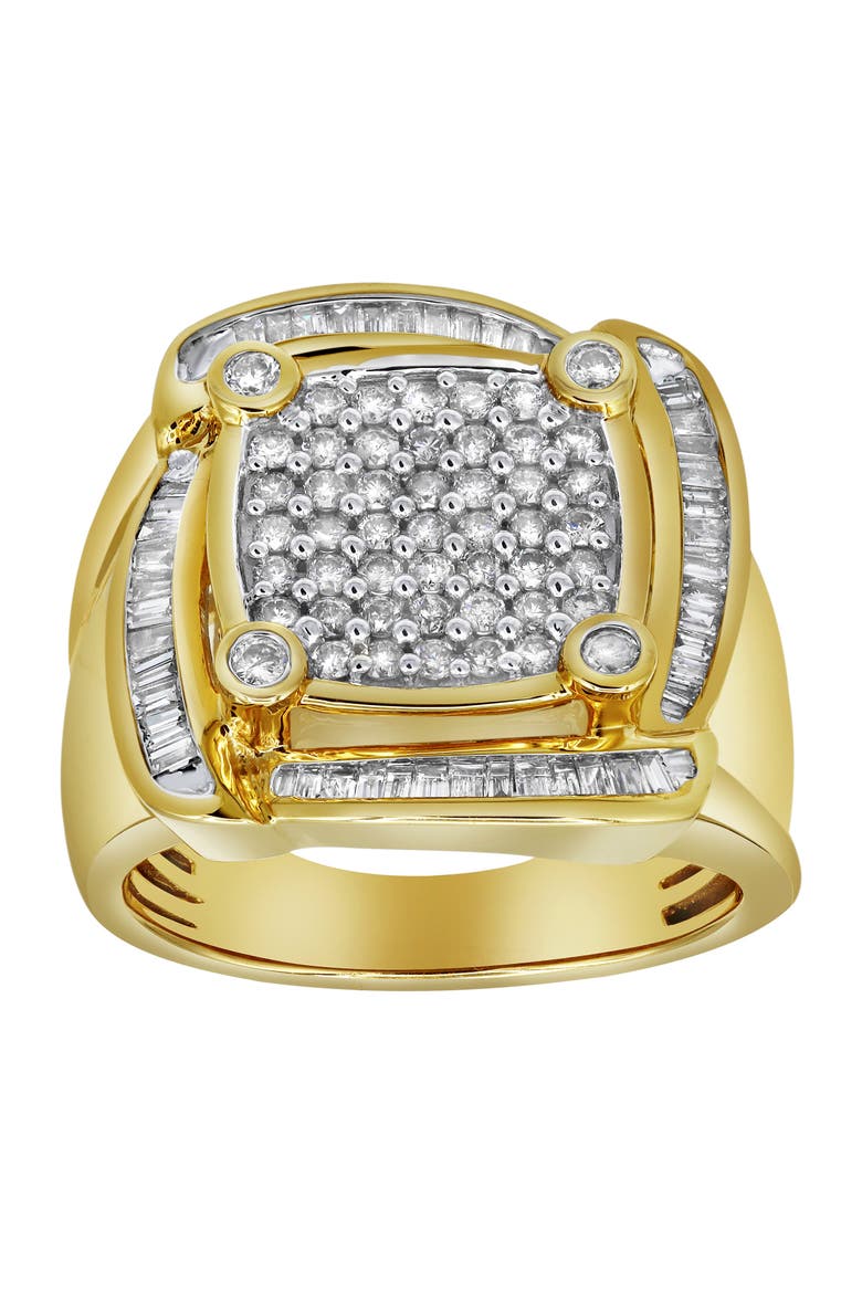 Ice Hurricane 14K Yellow Gold Diamond Men Statement Ring - 1.25ct., Alternate, color, 14K Yellow Gold