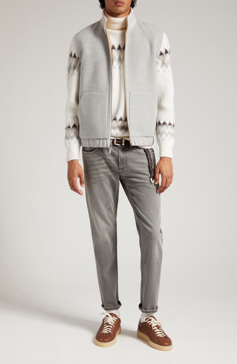 Eleventy Five-Pocket Stretch Denim Pants, Alternate, color, Medium Grey