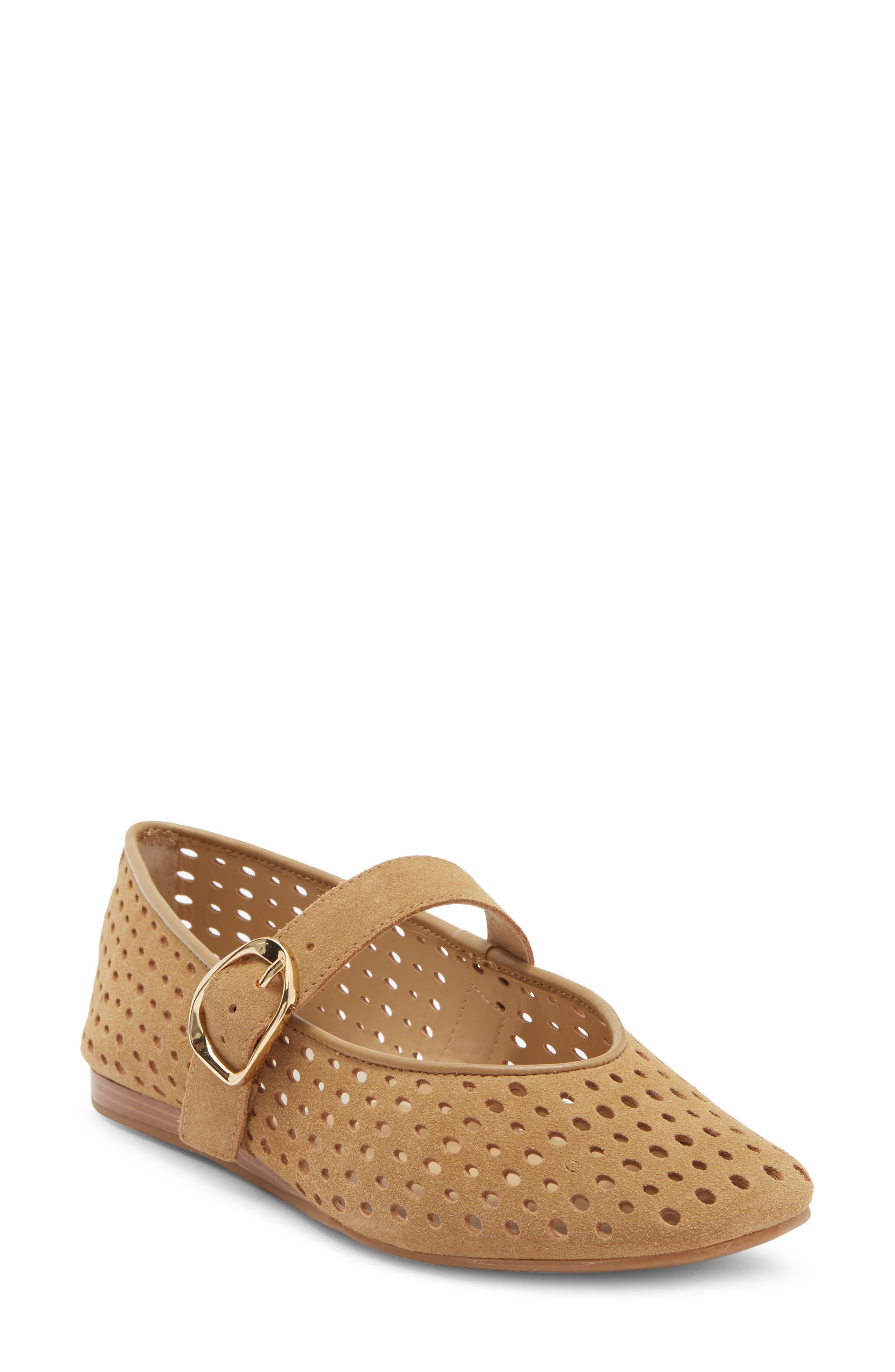 LIGHT BROWN PERFORATED SUEDE