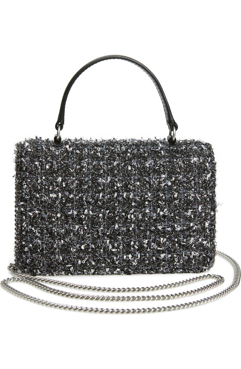 Tory Burch Mini Kira Chevron Tweed Tote, Alternate, color,