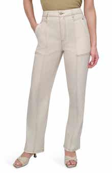 DKNY Contrast Stitch Ecru Jeans