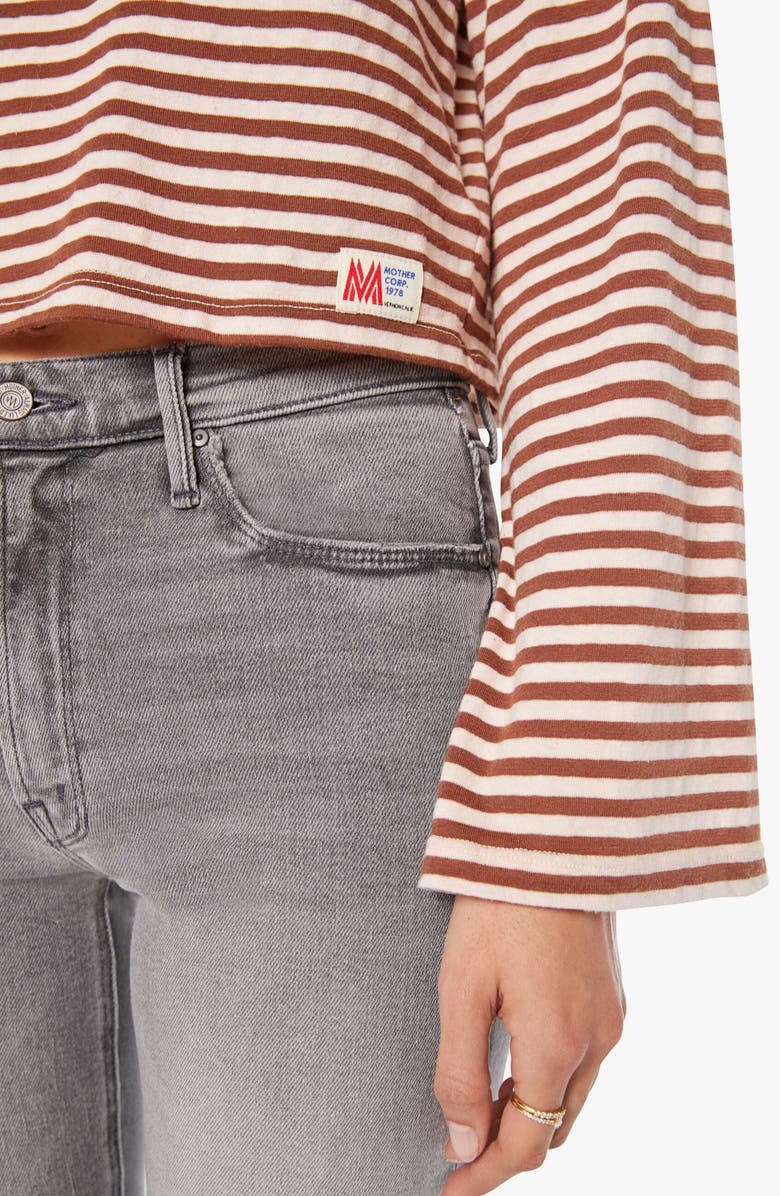 MOTHER The Skipper Bell Stripe Long Sleeve Cotton T-Shirt, Alternate, color, From The Ground Up