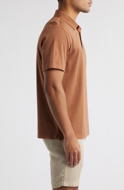 Treasure & Bond Solid Cotton Jersey Polo In Brown Aztec
