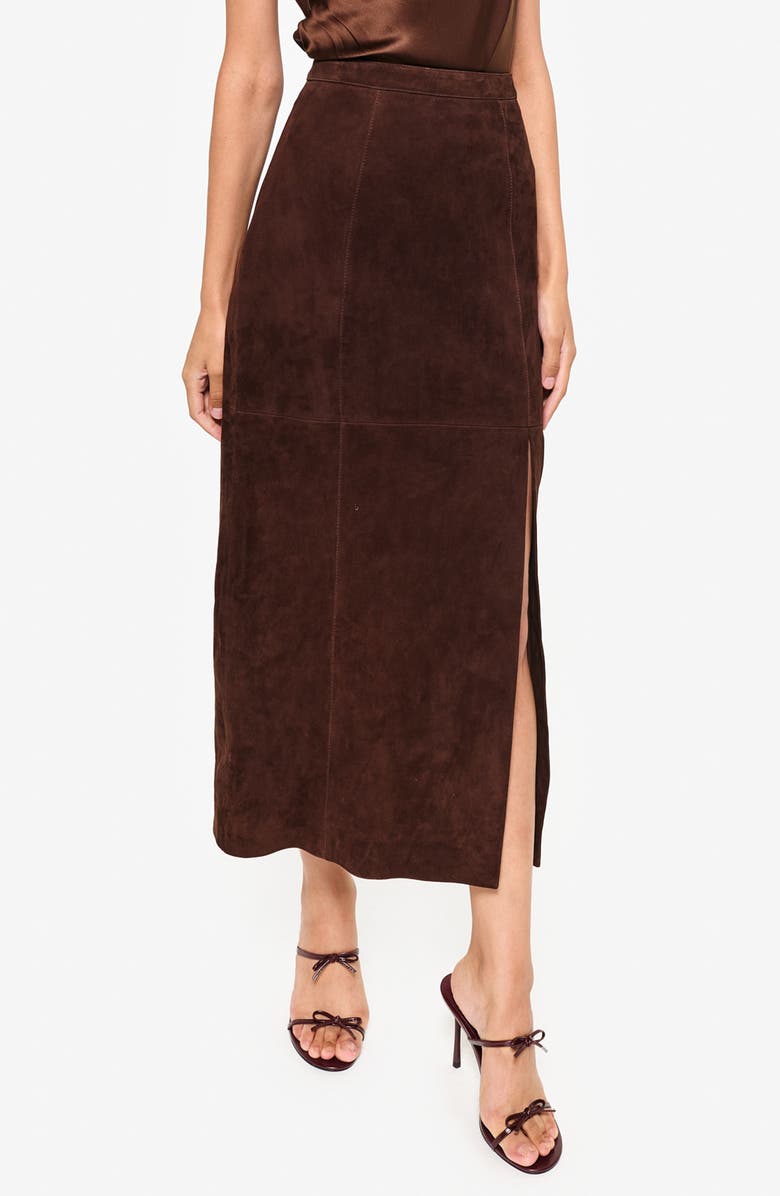 CAMI NYC Idris Suede Midi Skirt, Alternate, color, 