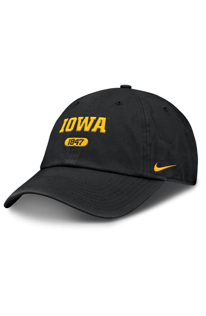 Nike Men's Nike Black Iowa Hawkeyes Club Adjustable Hat, Main, color, 