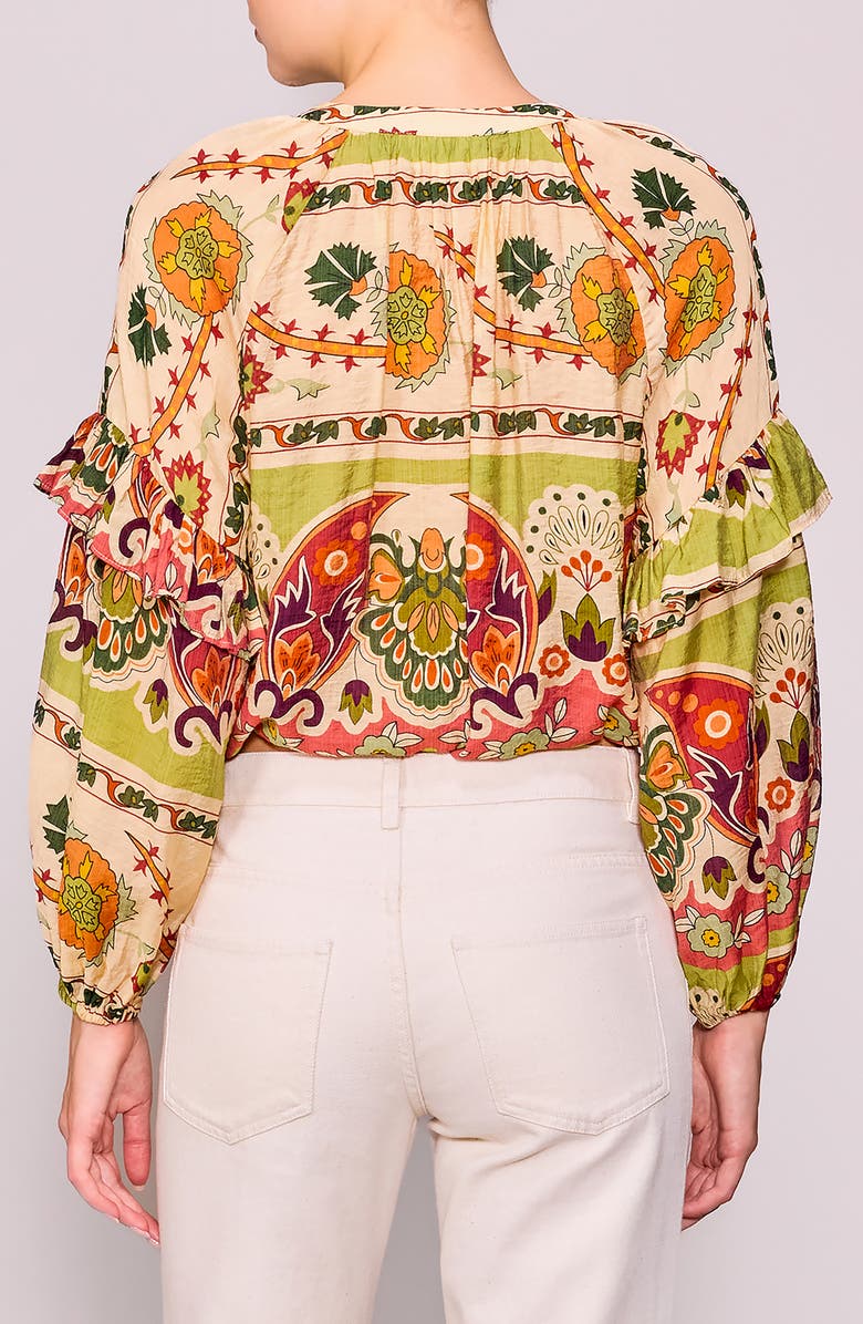 MELLODAY Print Woven Top, Alternate, color, Green Multi