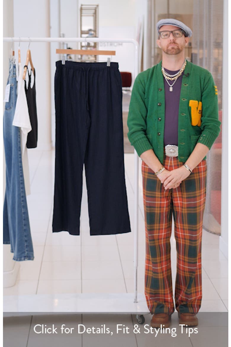 Yasmine Low Rise Linen Blend Drawstring Pants video