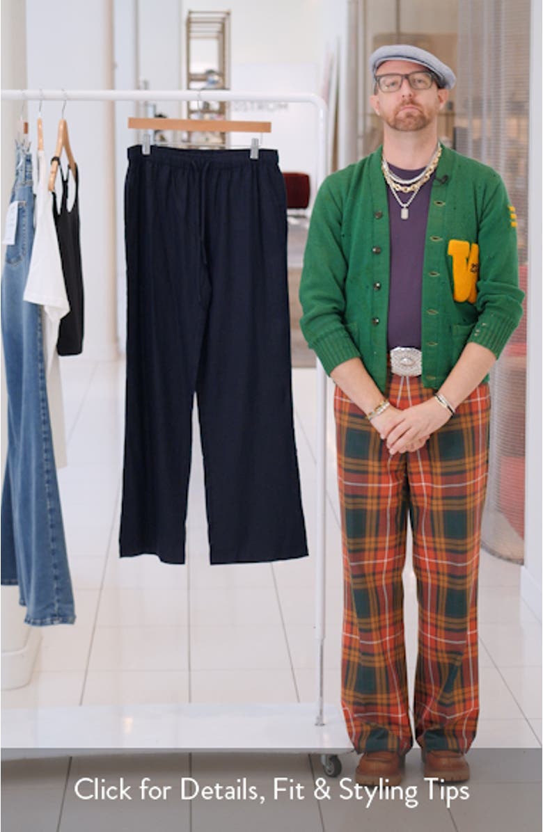 Yasmine Low Rise Linen Blend Drawstring Pants, sales video thumbnail