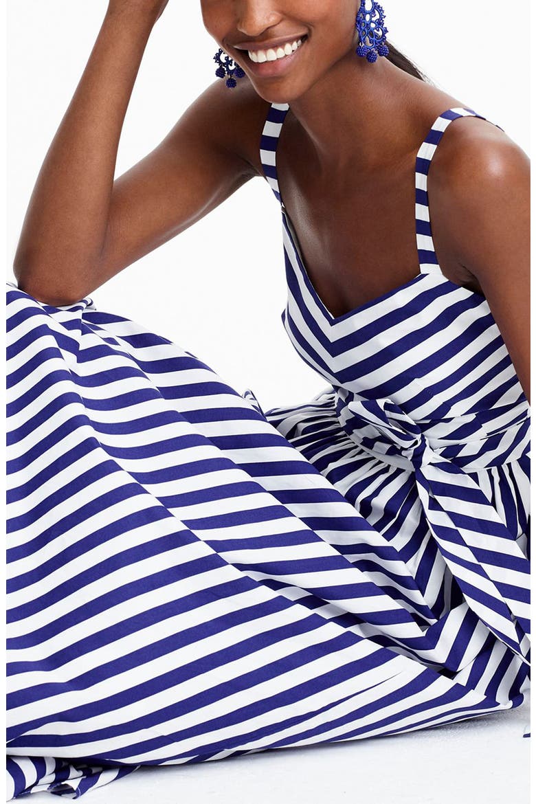 Stripe Ruffle Cotton Maxi Dress, Alternate, color, WHITE DEEP ORCHID