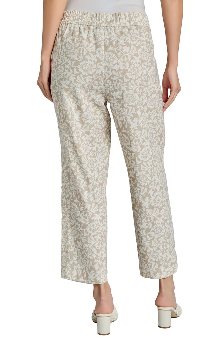 Jones New York Floral Wide Leg Crop Linen Blend Pants, Alternate, color, 