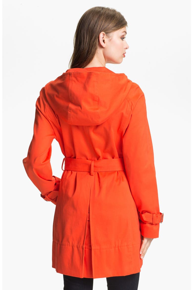 Hooded Trench Coat, Alternate, color, ORANGE