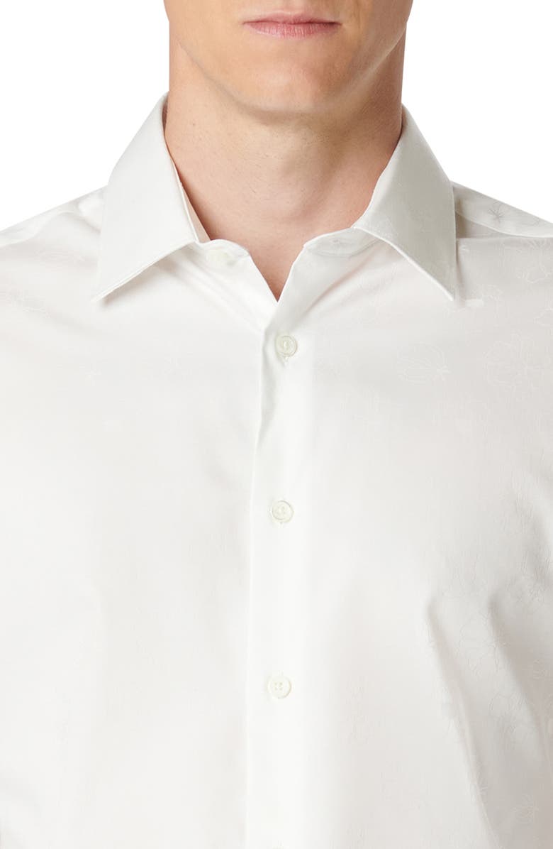 Bugatchi Julian Tonal Floral Stretch Cotton Button-Up Shirt, Alternate, color, 